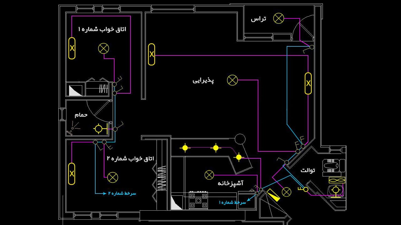 علائم نقشه خوانی برق ساختمان