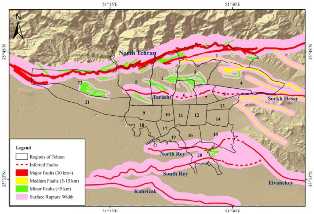گسل های تهران